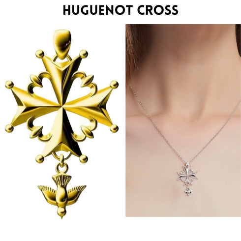 Huguenot Cross Necklace Gold Vermeil - Paul C. R. Monk