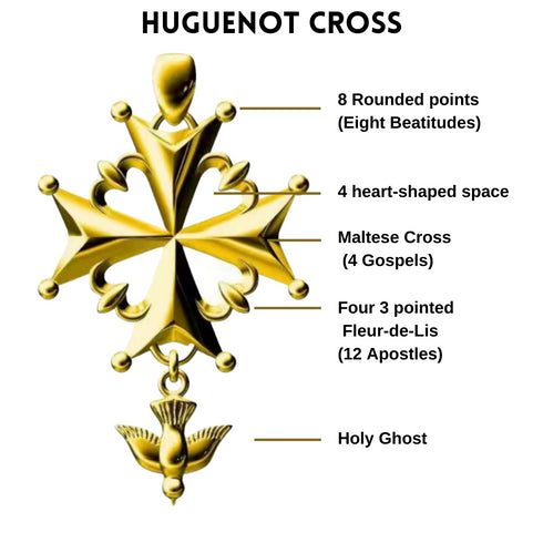 Huguenot Cross Necklace Gold Vermeil - Paul C. R. Monk