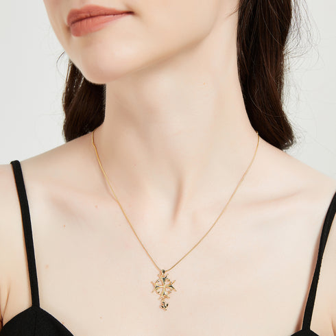 Huguenot Cross Necklace Gold Vermeil - Paul C. R. Monk