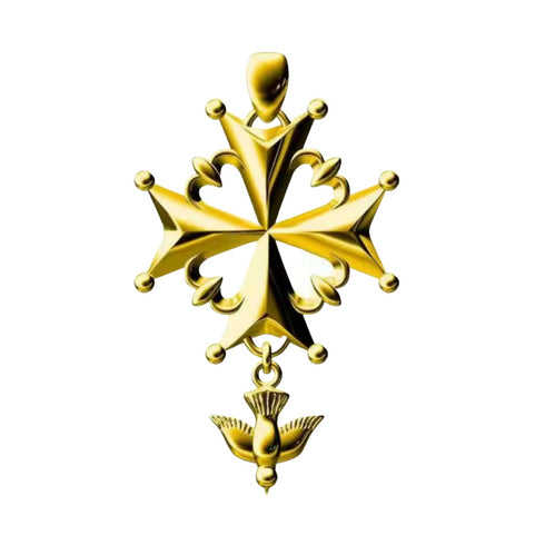 Huguenot Cross Necklace Gold Vermeil - Paul C. R. Monk