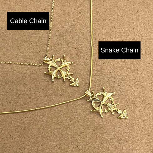 Huguenot Cross Necklace Gold Vermeil - Paul C. R. Monk